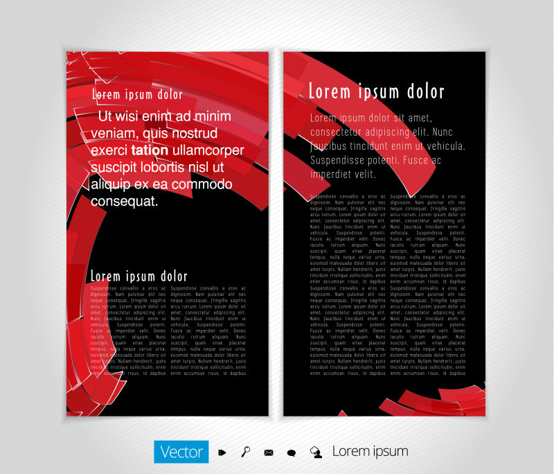 抽象矢量现代红色商业经典宣传册设计