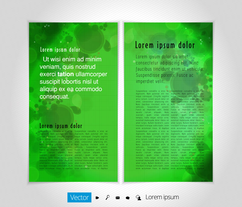 抽象矢量绿色水彩风格的商业宣传册设计
