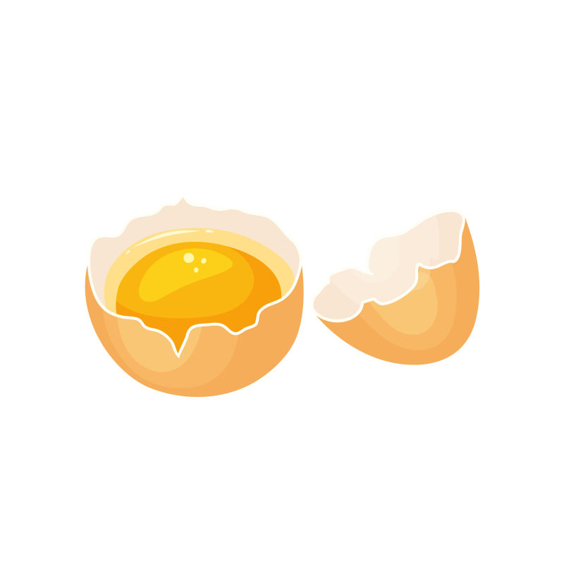 抽象矢量卡通打碎的鸡蛋设计