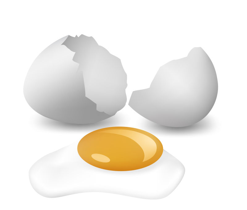 抽象矢量现代打碎的鸡蛋设计插图