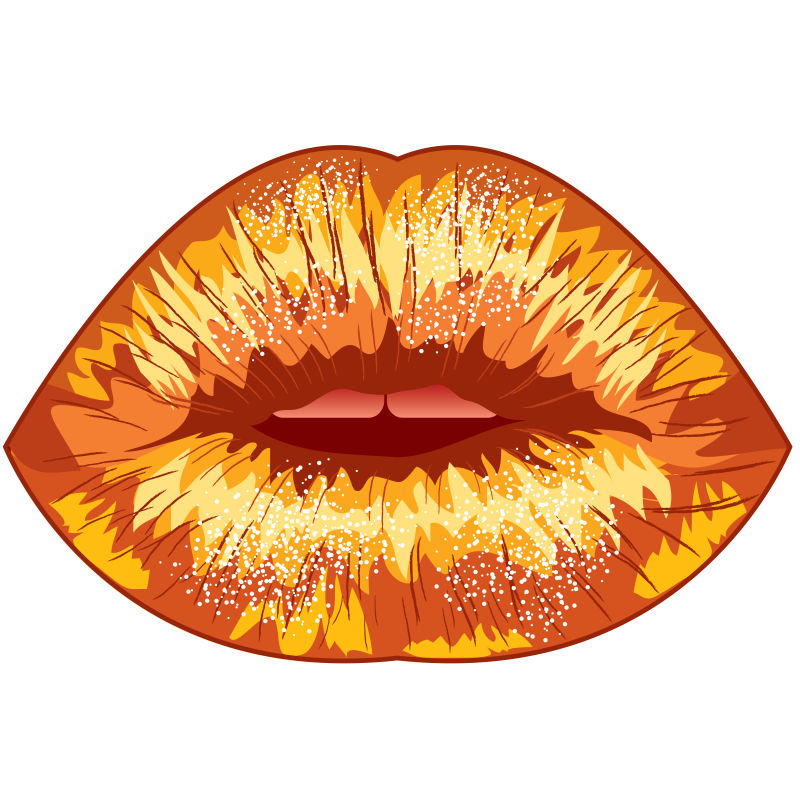 抽象矢量性感女性嘴唇设计插图