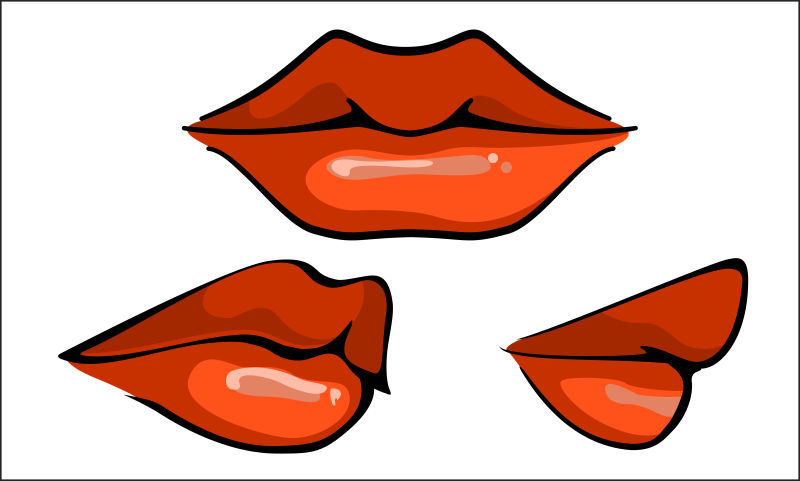 抽象矢量迷人红唇设计插图