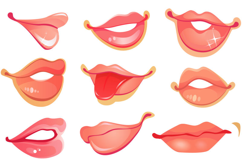 创意矢量现代性感女性嘴巴设计
