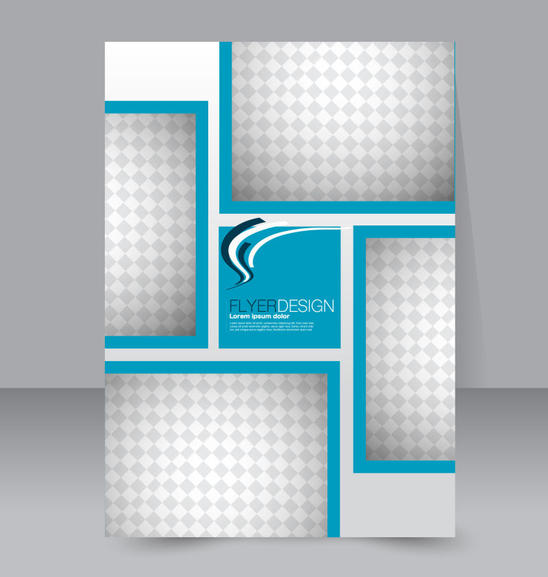创意矢量蓝色几何商业宣传册封面设计