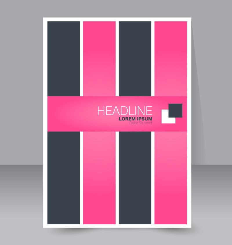 抽象矢量粉色黑色商业宣传册封面设计
