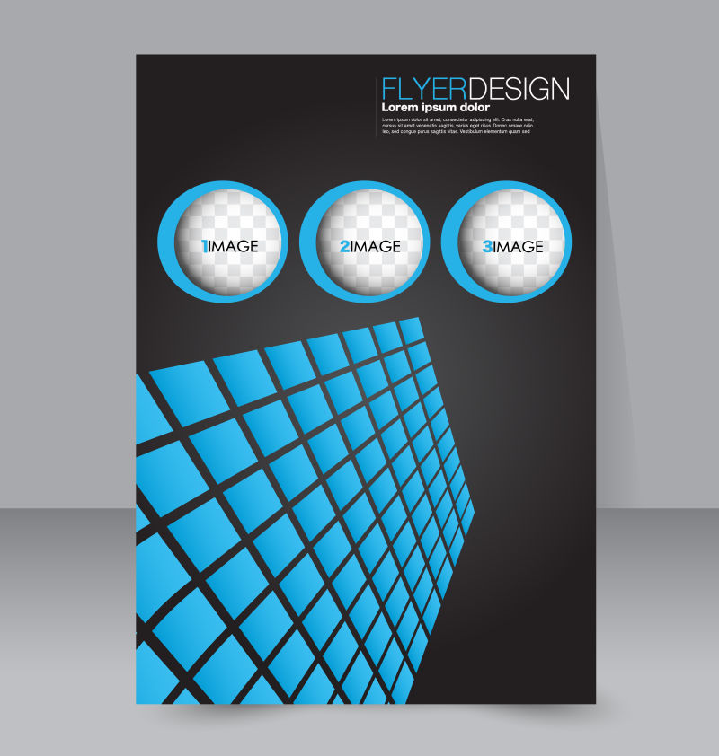 创意矢量黑色蓝色几何风格的商业宣传册设计