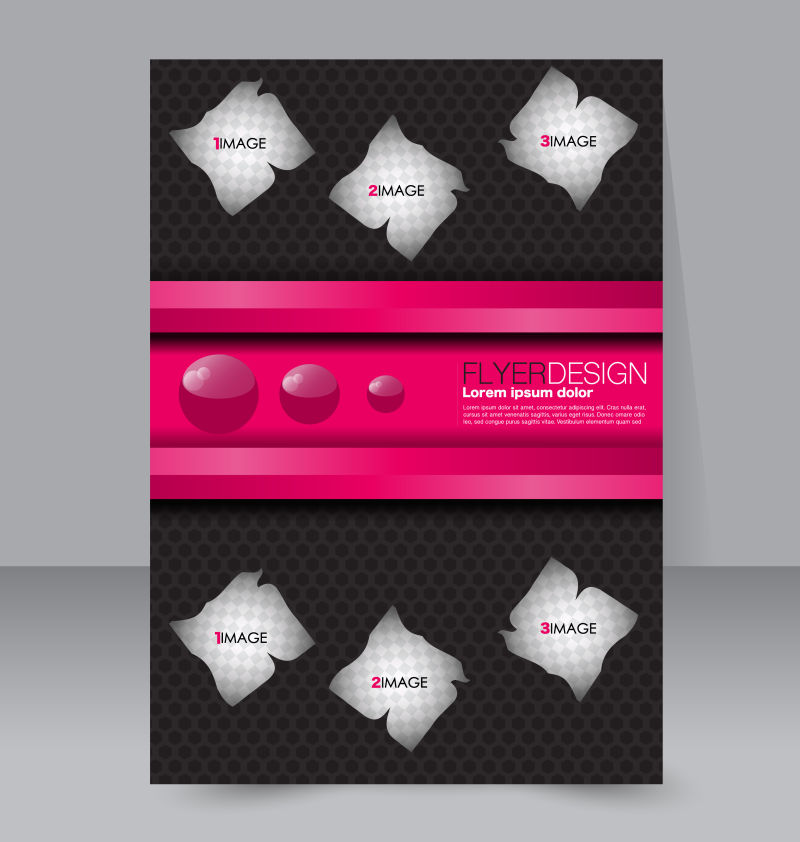 创意矢量黑色粉色商业宣传册封面设计