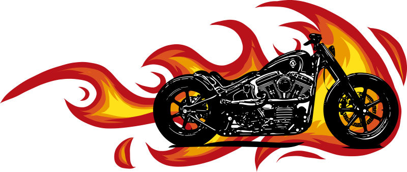 抽象矢量现代重型摩托车设计插图
