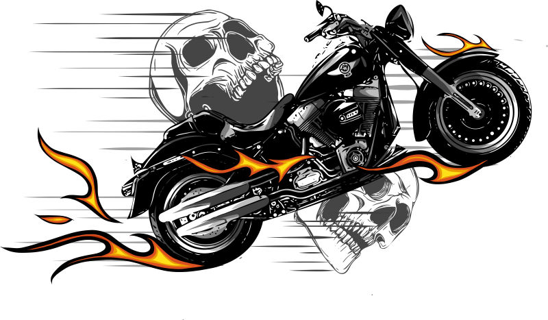 抽象矢量摩托车概念插图设计