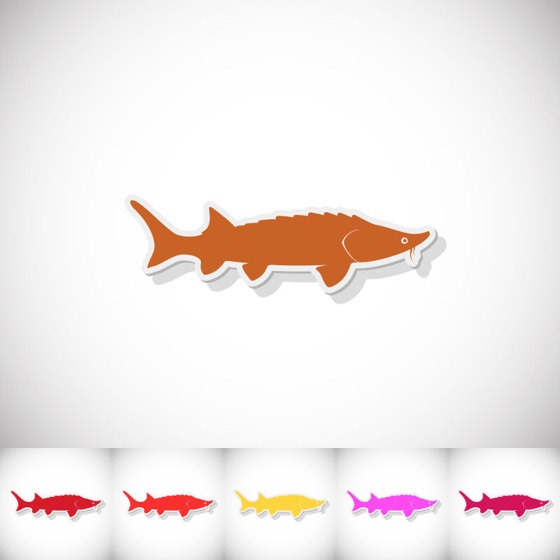 抽象矢量鳟鱼元素创意标志设计