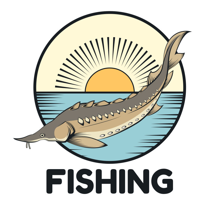 创意矢量鳟鱼标志设计