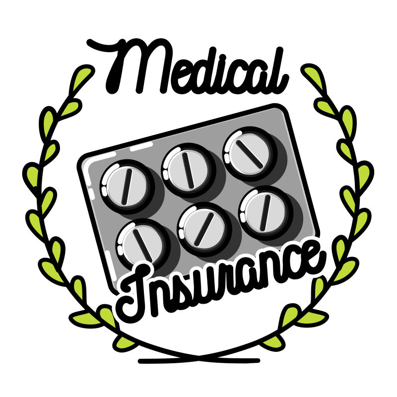 彩色老式医疗保险标志