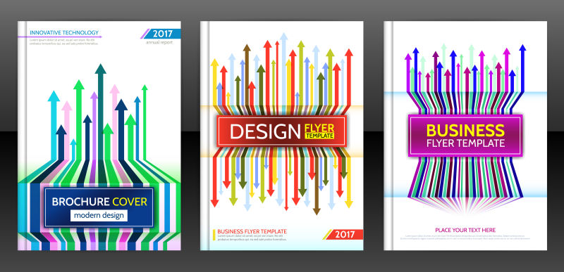 抽象的封面设计有箭头元素抽象概念概念飞片小册子样板布置封面设计年报矢量EPS 10