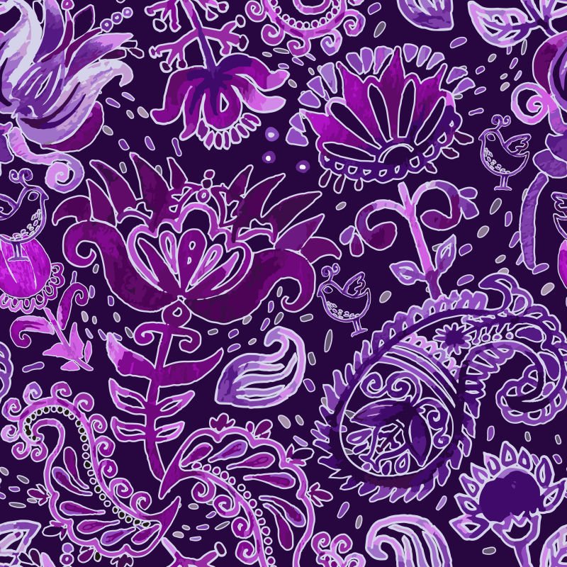 创意矢量现代紫色花卉元素的现代背景