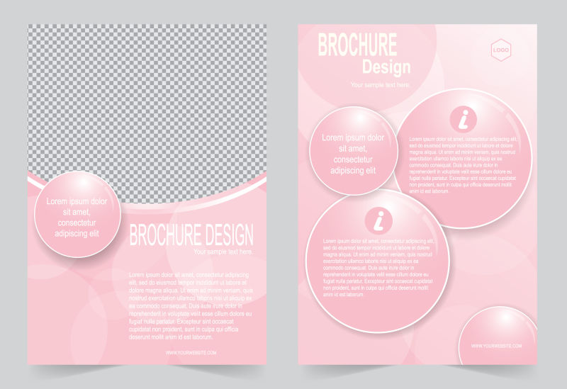 抽象矢量粉色时尚商业宣传单设计