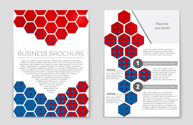 抽象矢量红蓝色商业宣传册设计
