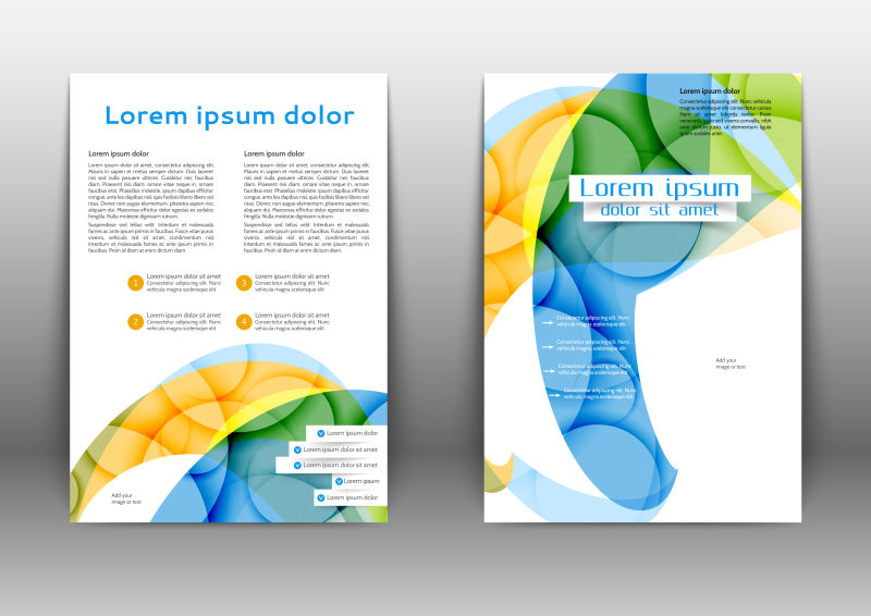 矢量现代几何抽象色彩的宣传册封面设计