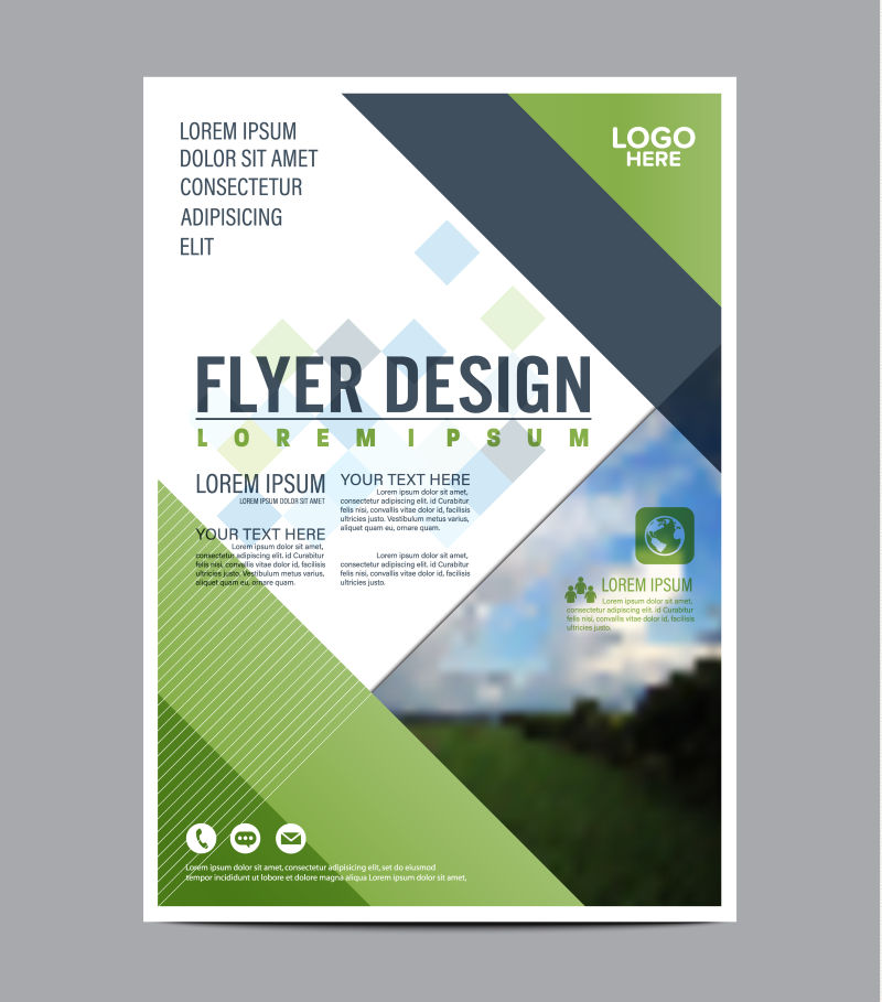 矢量创意现代绿色几何风格的商业宣传册设计