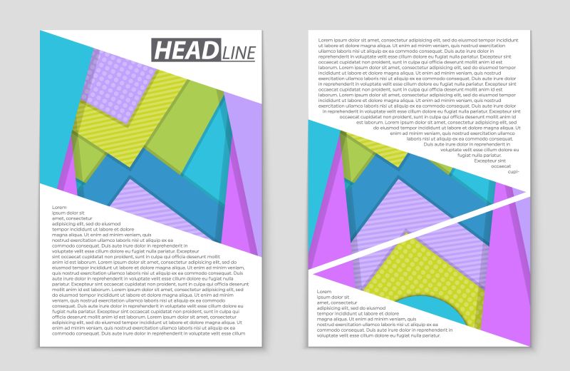 抽象矢量现代彩色几何风格的商业宣传册设计
