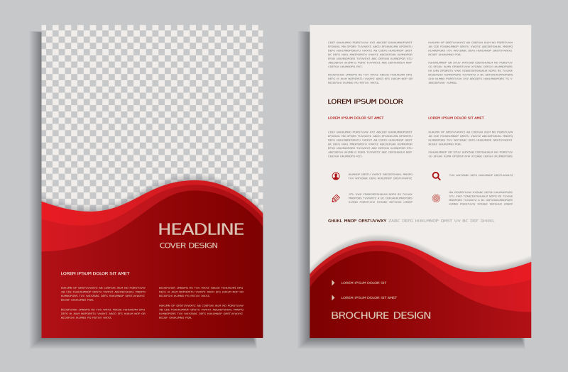 矢量创意红色商业宣传册平面设计