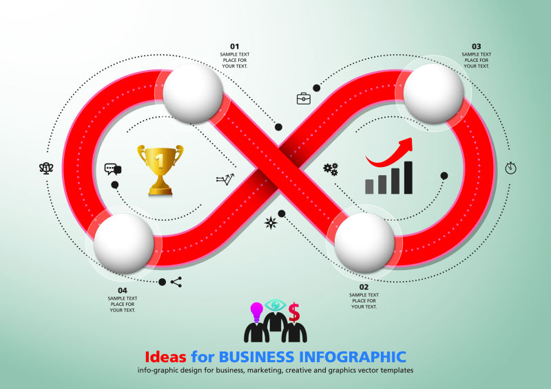 创意矢量现代商业循环主题的信息图表设计