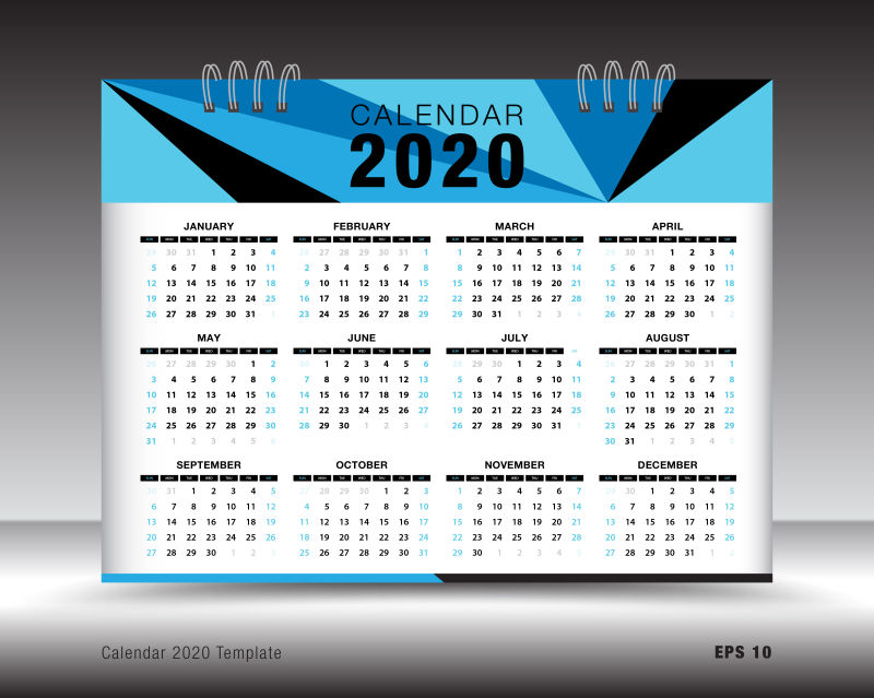 矢量2020年日历