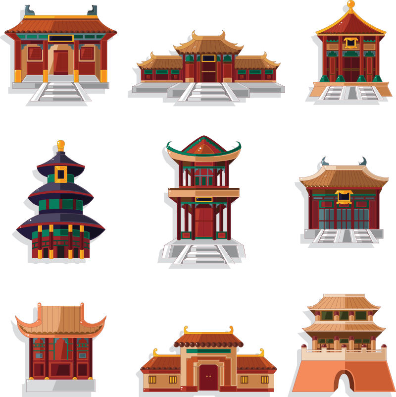中国古代建筑矢量设计