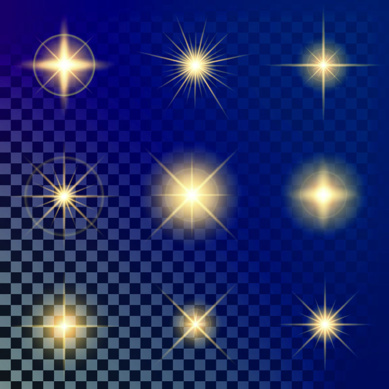 抽象矢量现代金色星光设计元素