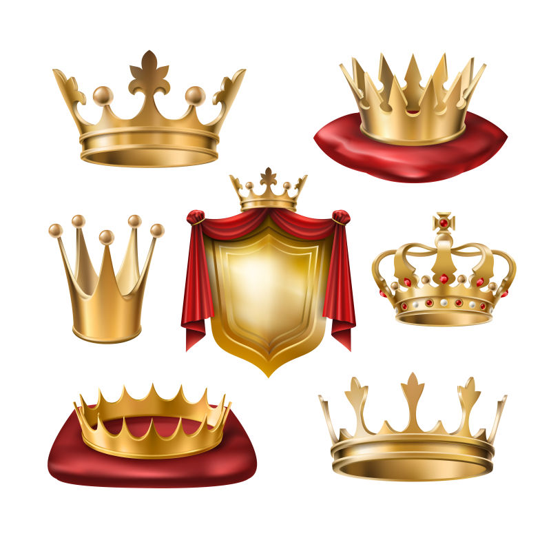 创意矢量一套皇家王冠设计元素