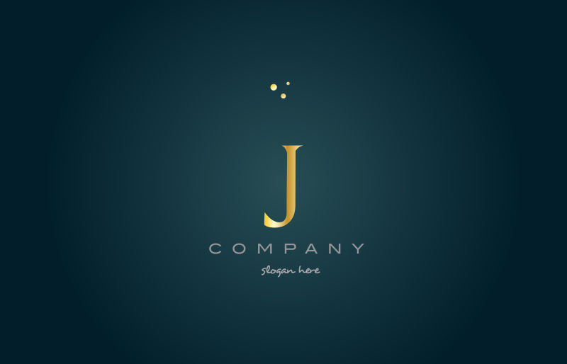 矢量金色字母j标志设计