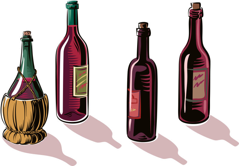 创意矢量现代精美葡萄酒设计插图