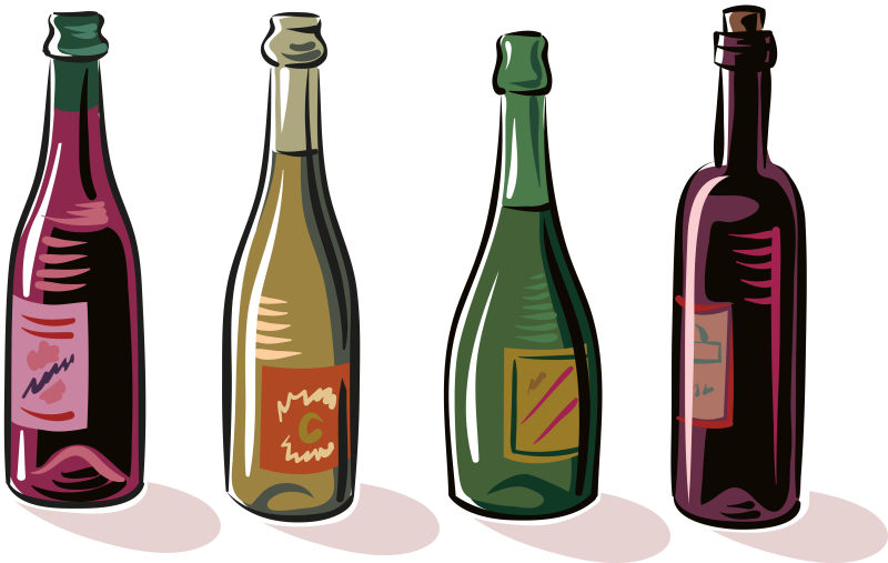 创意矢量手绘葡萄酒插图设计