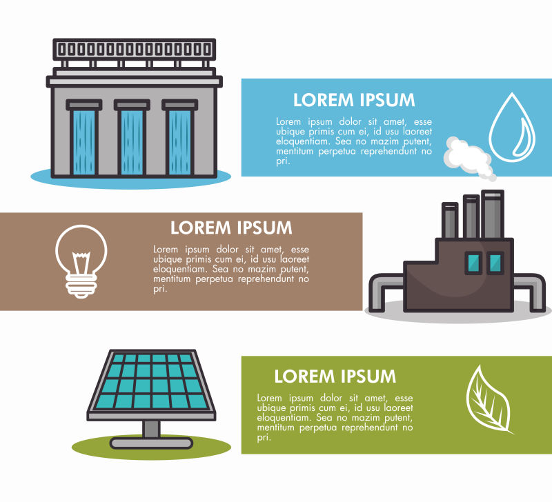 创意矢量生态能源利用主题插图设计