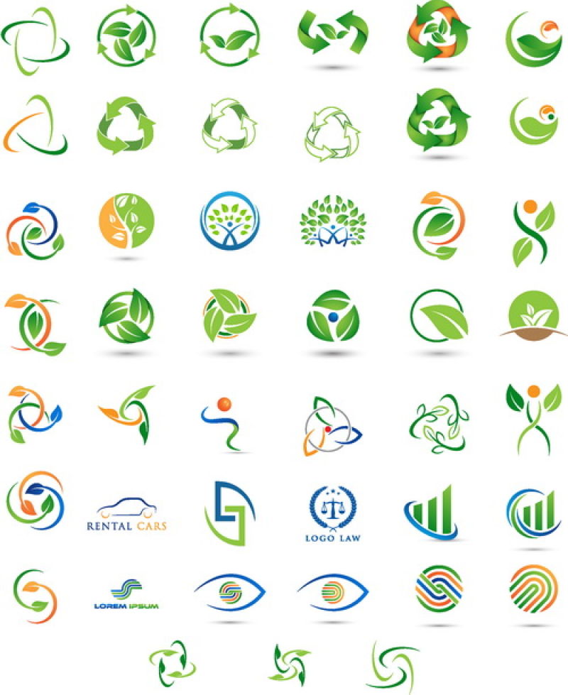 创意矢量生态循环主题的图标设计