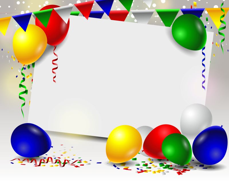 抽象矢量彩色气球元素的节日背景设计
