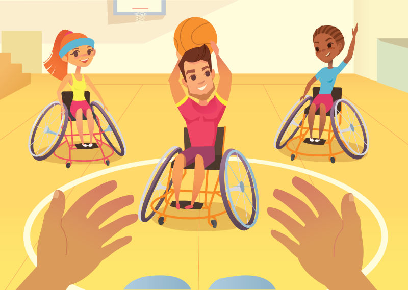 创意矢量快乐的残疾人运动员插图设计