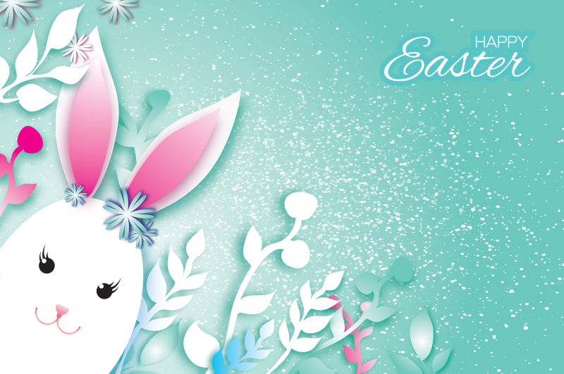 抽象矢量可爱兔子元素的复活节海报设计