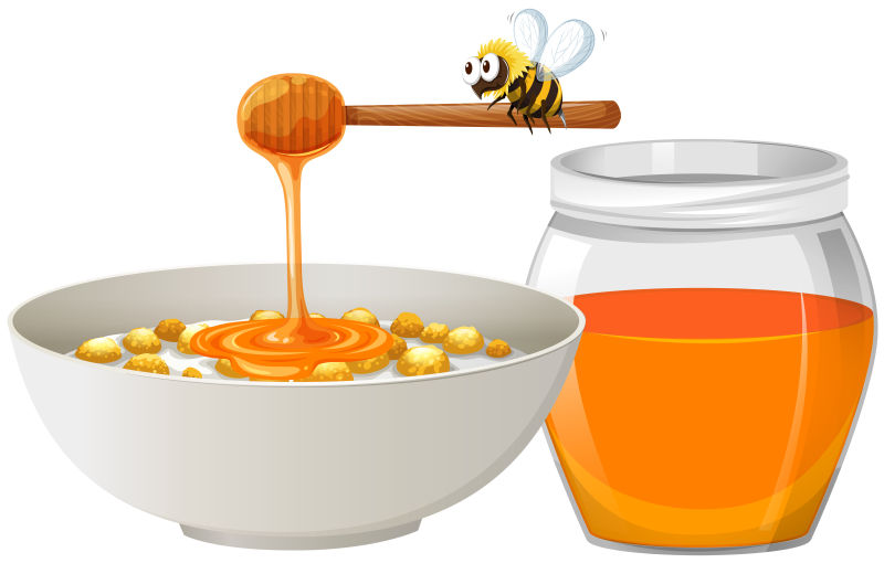 抽象矢量现代采集的蜂蜜插图设计