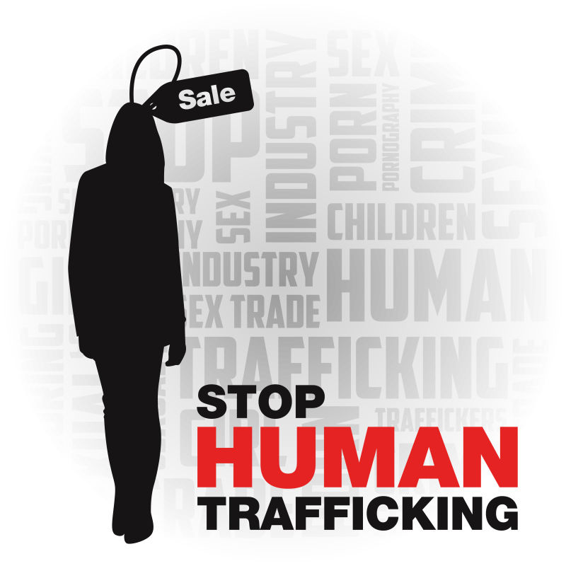 抽象矢量现代禁止人口贩卖主题海报设计