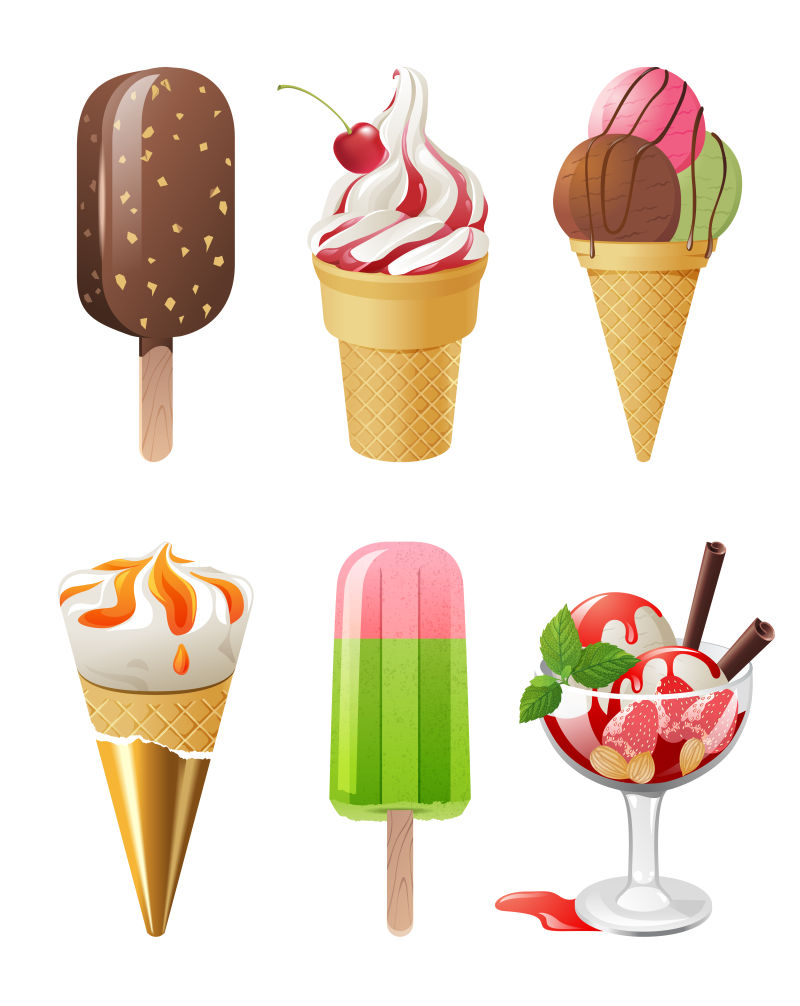 矢量现代抽象冰淇淋设计插图