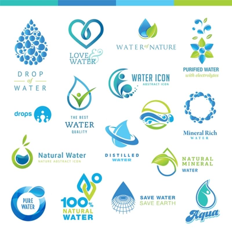 抽象矢量现代水资源主题的图标设计