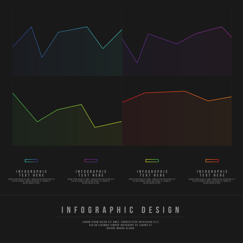 矢量抽象现代彩色信息图表平面创意设计