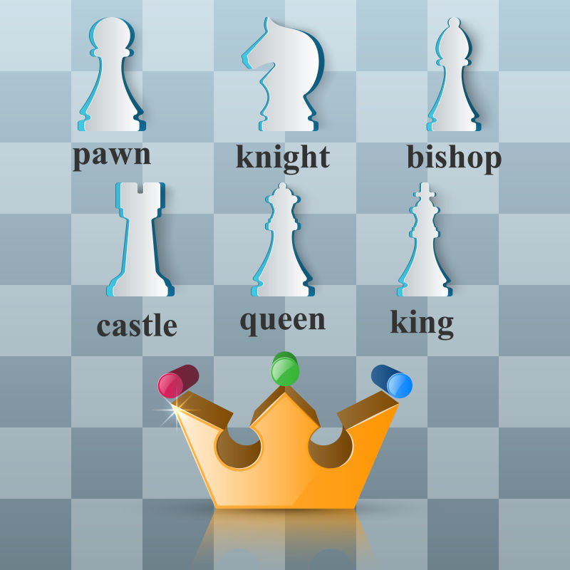 抽象矢量现代国际象棋元素的信息图表设计
