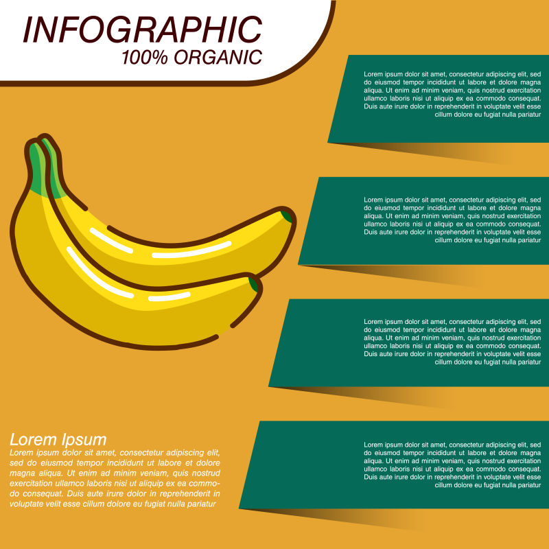 抽象矢量现代香蕉元素的平面海报设计