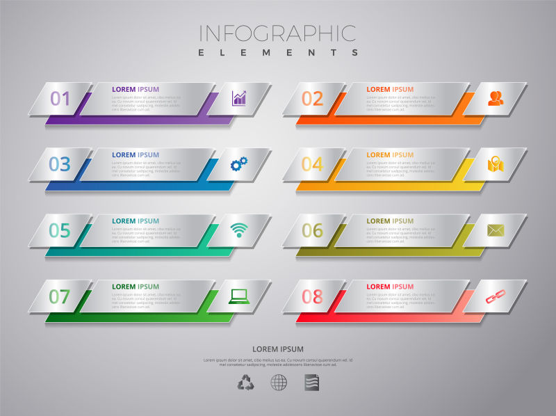 抽象矢量商业彩色信息图表设计元素