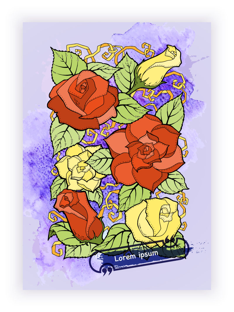 抽象矢量现代花卉装饰卡片背景