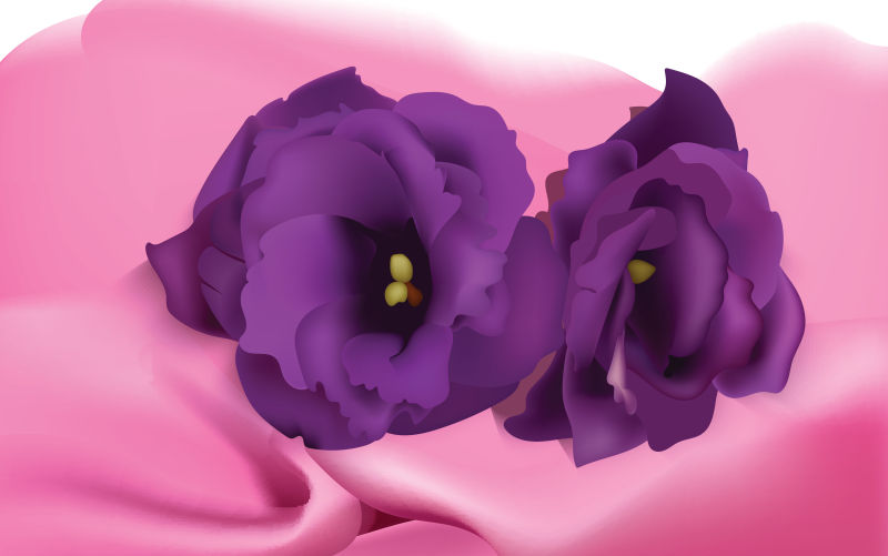 抽象矢量现代紫色花朵设计插图