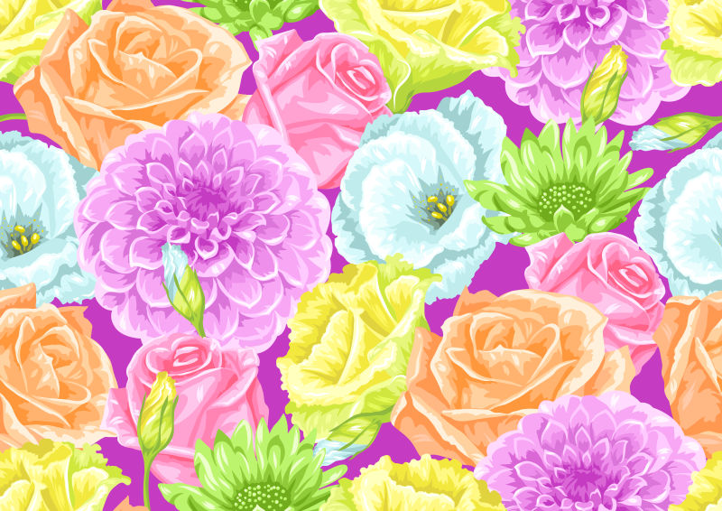 抽象矢量现代彩色花卉元素设计背景