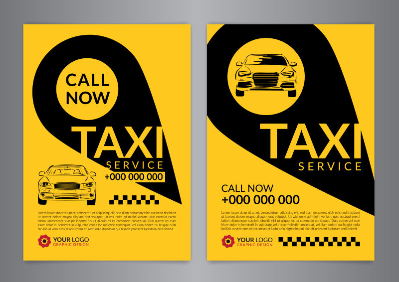 创意矢量出租车主题的平面海报设计