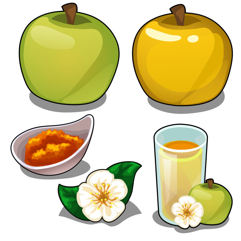 抽象矢量苹果美食插图设计
